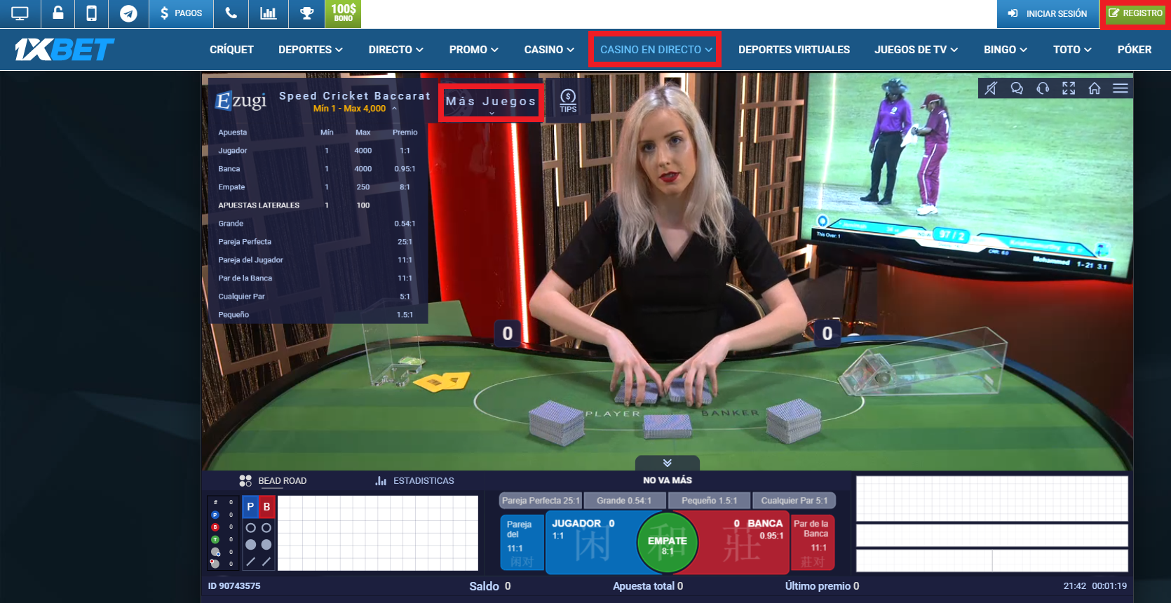 1xBet Live Casino